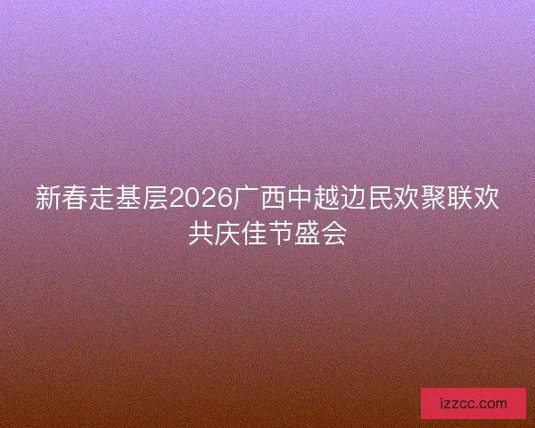 新春走基层2026广西中越边民欢聚联欢共庆佳节盛会